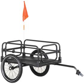 Aosom Bike Cargo Trailer, 16'' Wheels, Suspension, 88 lbs Load Capacity, Durable Transport Cart