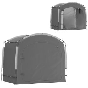 Outsunny Bike Garage Shed Tent, Portable and Waterproof with 210D Oxford Fabric and Carry Bag for 3-4 Bicycles, Dark Gray