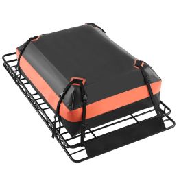 Roof Rack Basket, 64 x 39 x 4.1 in, Universal Rooftop Cargo Carrier with 44.1 x 34.3 x 10.2 in Cargo Bag, Net, Ratchet Straps