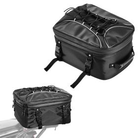 Motorcycle Tail Bag, 22-34 L Expandable Motorcycle Rear Seat Bag with Waterproof Rain Cover
