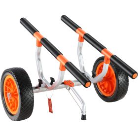 VEVOR Heavy Duty Kayak Cart, Foldable Canoe Trolley Cart with 12'' Tires, Adjustable Width 6.69"-17.32"