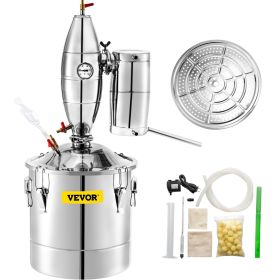 VEVOR 30L 7.9Gal Water Alcohol Distiller 304 Stainless Steel Alcohol Distiller Home Kit Moonshine Wine Making Boiler with Thermometer (30L Distil