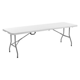 8 Ft Plastic Folding Table Portable Picnic Utility Table Handle Indoor Outdoor